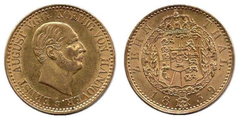 Braunschweig-Calenberg-Hannover, ab 1692 Kurfürstentum, ab 1815 Königreich, Ernst August 1837-1851. 10 Taler 1839 S